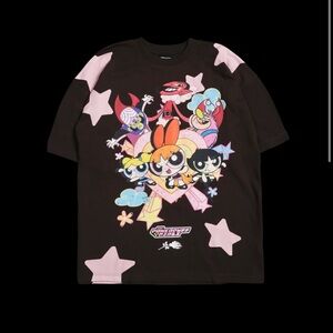 POWERPUFF GIRLS AMERICAN CLASSIC OVERSIZED TEE IN BROWN Size Large